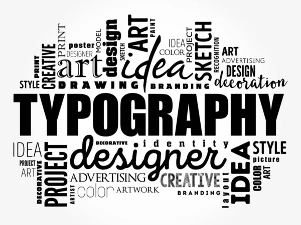 Typography Word Cloud Collage Creative Concept Background Stock Vector