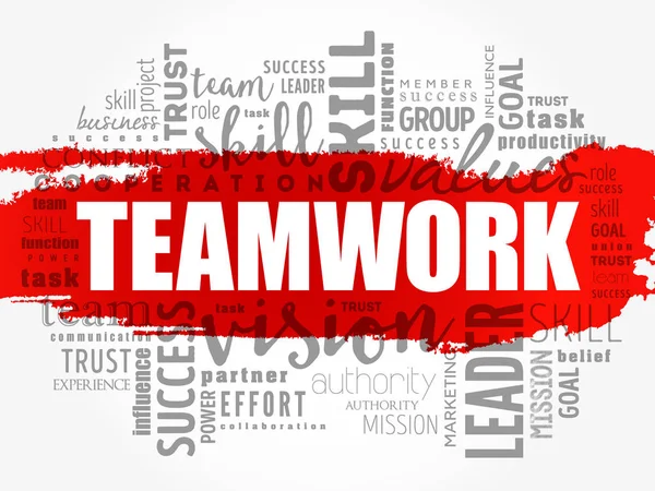 Teamwork Wort Wolke Collage — Stockvektor