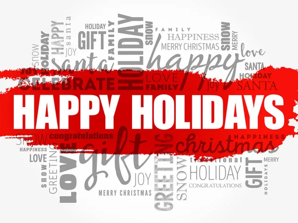 Happy holidays word cloud collage — Stock vektor