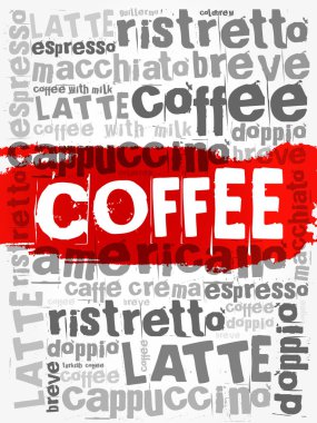 Kelime bulutu listesi kahve içer