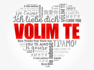 Volim te (ı Love You Hırvat içinde) kelime bulutu