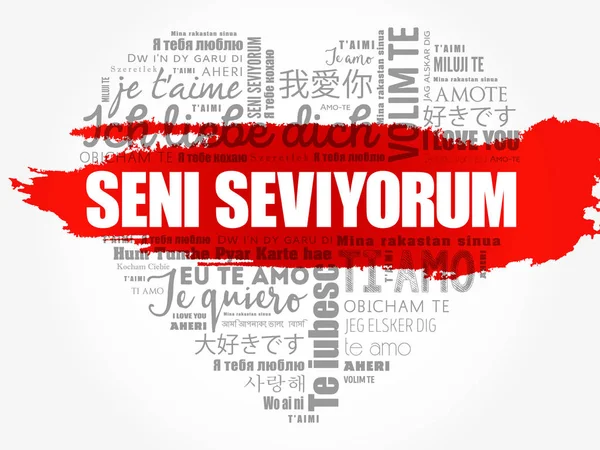 Seni seviyorum (Jeg elsker dig på tyrkisk ) – Stock-vektor
