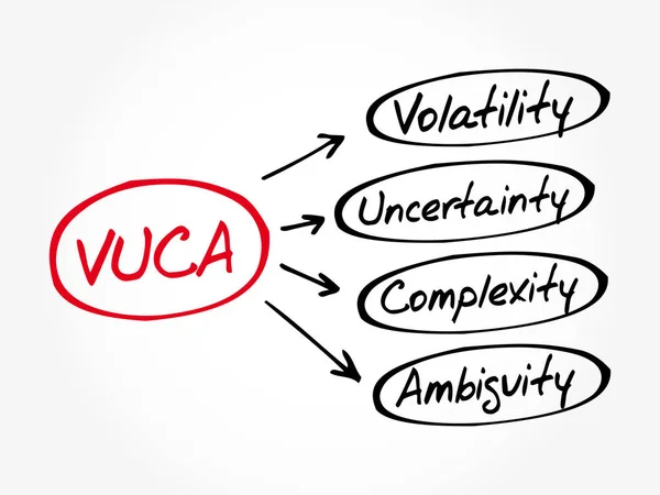 VUCA zkratka, základní obchodní koncepce — Stockový vektor