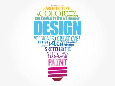 Tasarım ampul kelime bulut kolaj