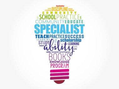 Uzman ampul kelime bulut kolaj