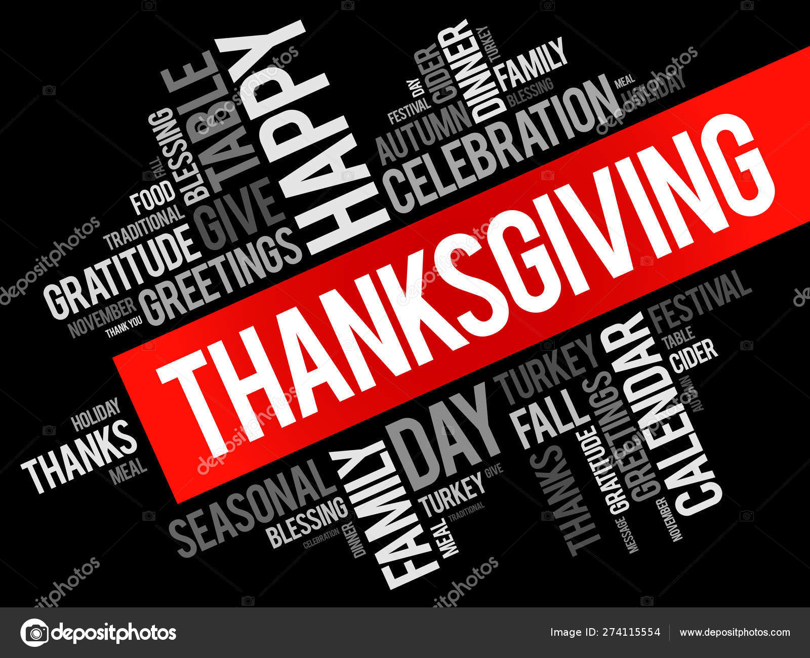 Thanksgiving word cloud collage Stock Vector Image by ??dizanna 274115554