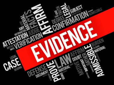 Evidence word cloud collage clipart