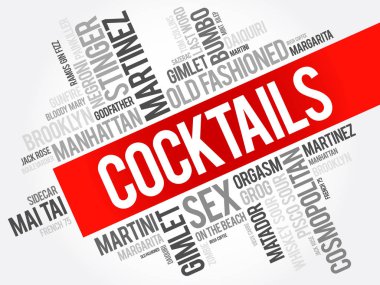 En popüler kokteyl kelime bulutu kolaj