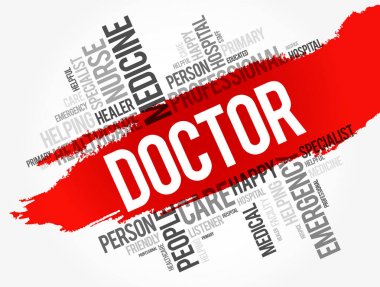 Doktor kelime bulutu kolaj