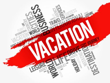 Tatil kelime bulutu kolaj