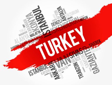 Türkiye'nin kelime bulutu kolaj'daki şehirler listesi