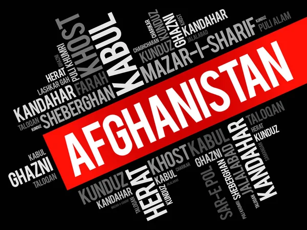 Lijst van steden en dorpen in Afghanistan — Stockvector