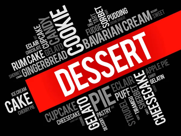 Dessert parola collage nuvola — Vettoriale Stock