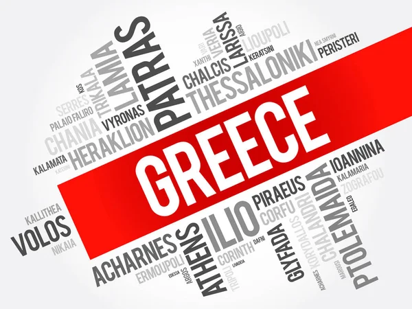 Yunanistan şehirler listesi — Stok Vektör