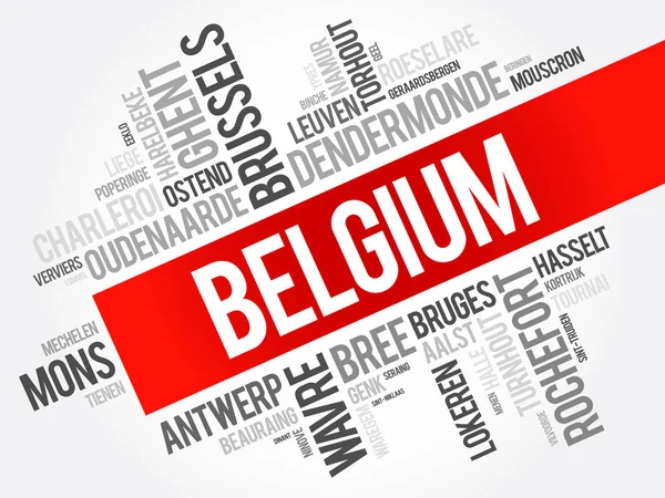 बेल्जियम के शहरों और शहरों की सूची — स्टॉक वेक्टर