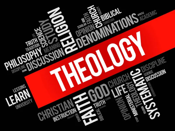 Theology word cloud collage — Stock Vector