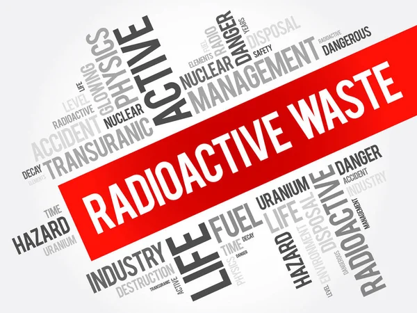 Radioactief afval word cloud collage — Stockvector