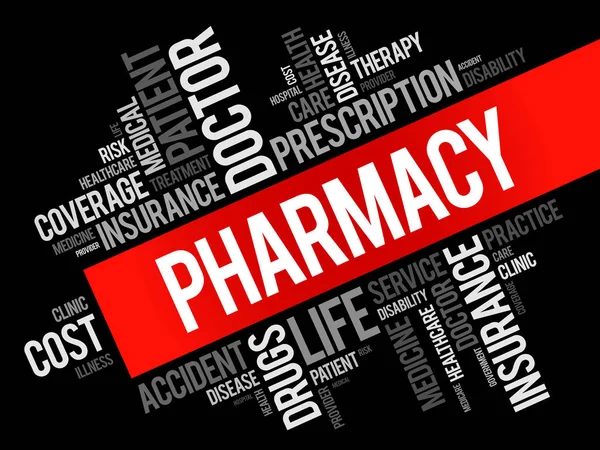 Pharmacy word cloud collage — Stock Vector