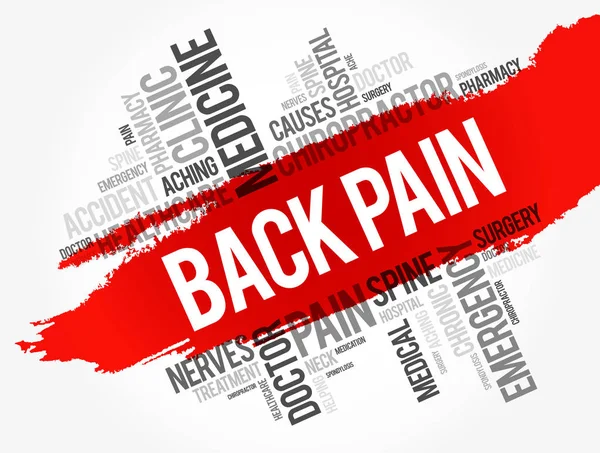 Back Pain word cloud collage — Stock Vector