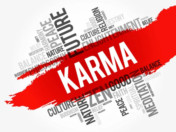 Collage di nuvole di parole karma — Vettoriale Stock