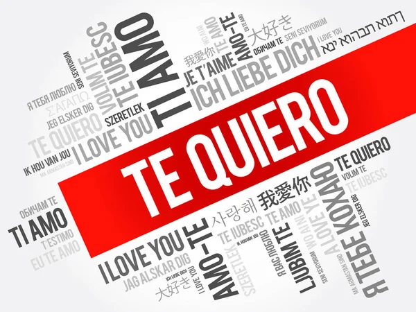 Te quiero (I Love You in Spanish) word cloud — Stock Vector