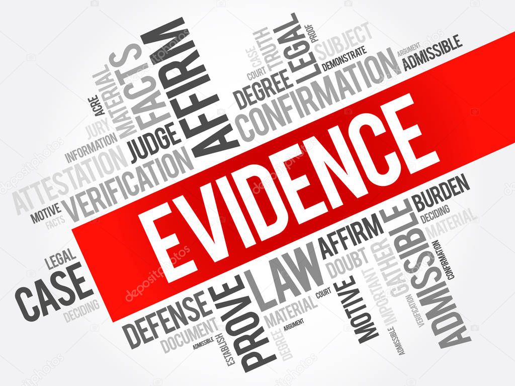 Evidence word cloud collage