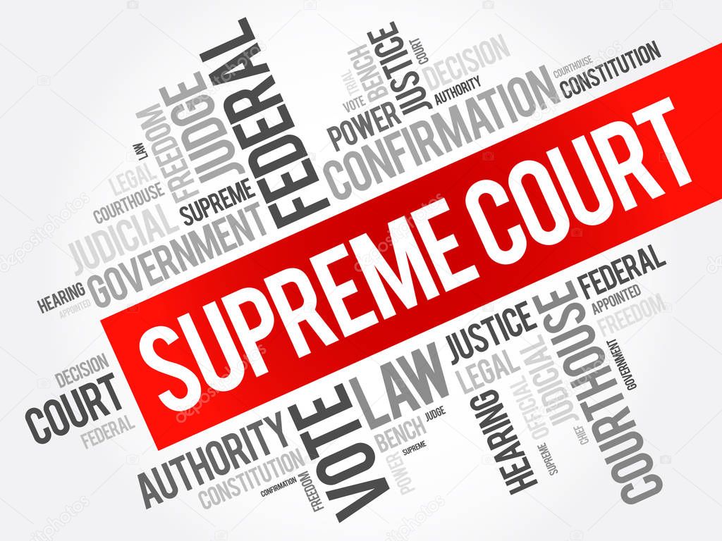 Supreme Court word cloud collage