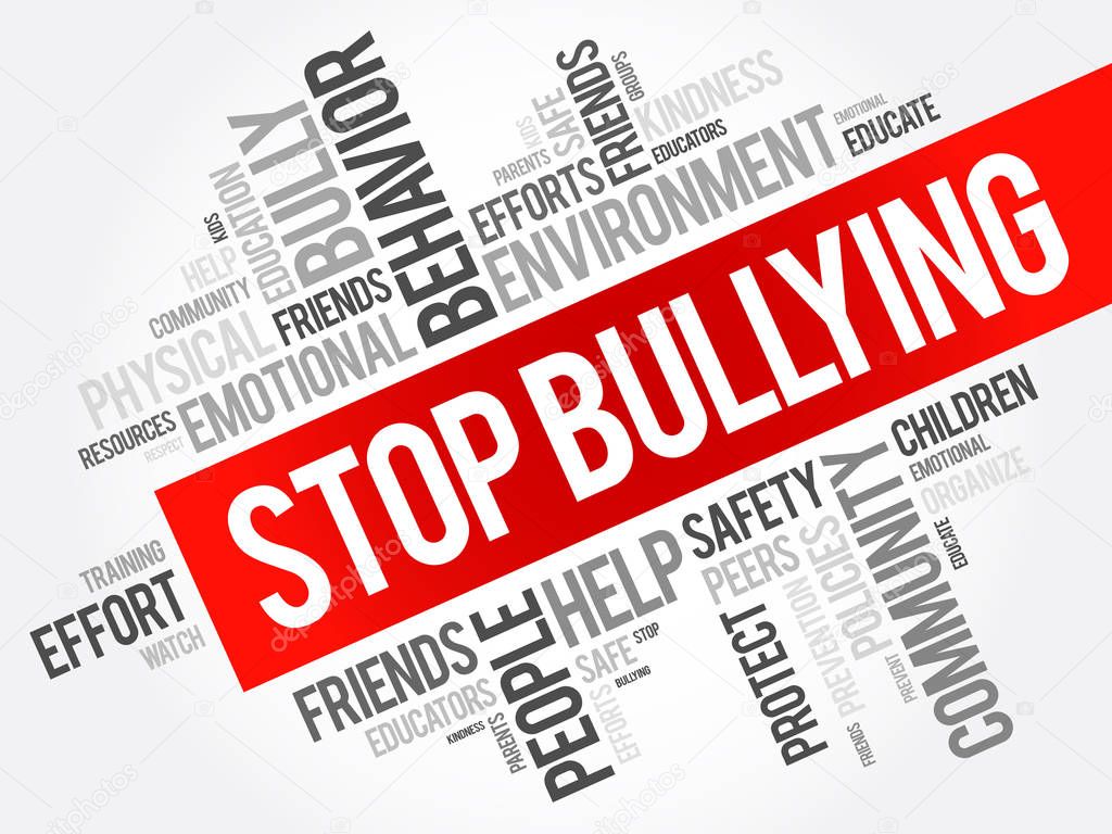 Stop Bullying word cloud collage