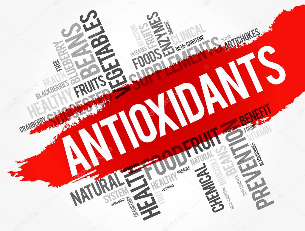 Antioxidants word cloud collage