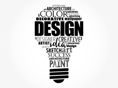Tasarım ampul kelime bulut kolaj