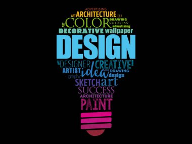 Tasarım ampul kelime bulut kolaj