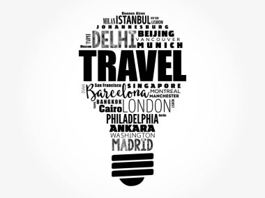 Seyahat ampul kelime bulutu