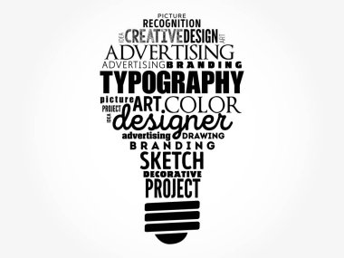 Tipografi ampul kelime bulut