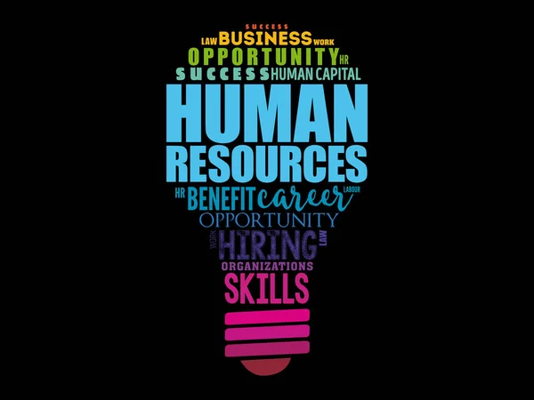 HR - Лампа людських ресурсів — стоковий вектор