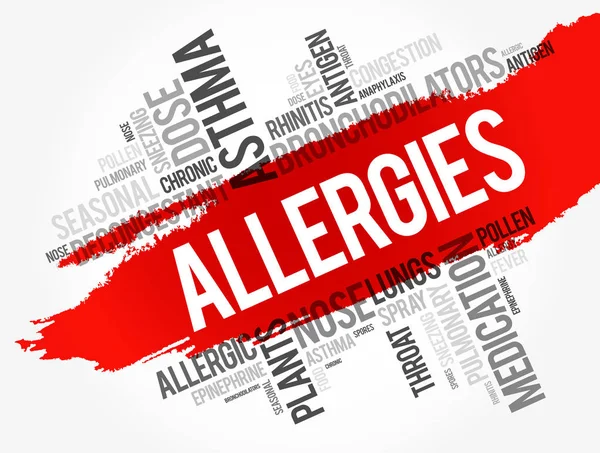 Allergies mot nuage collage — Image vectorielle