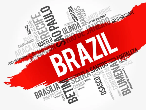 Oldalra dől-ból Brazília városai — Stock Vector