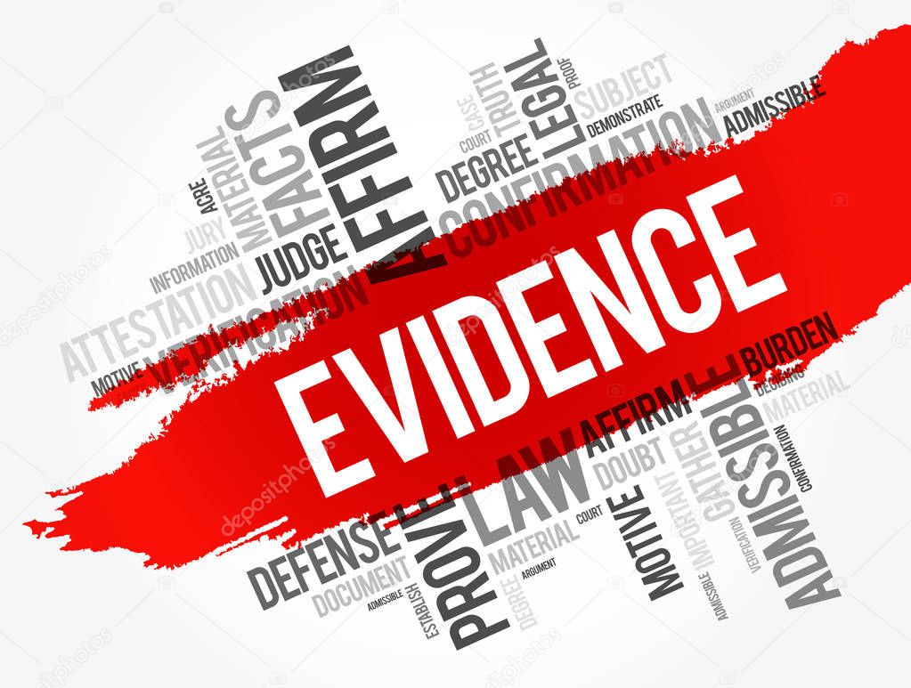 Evidence word cloud collage