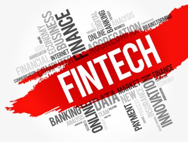 Fintech kelime bulutu kolaj
