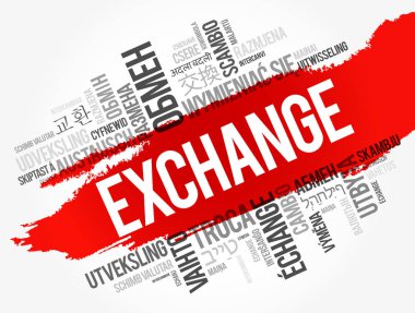 Farklı dillerde Exchange kelime bulutu