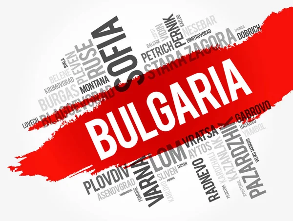 Lista de cidades em Bulgária — Vetor de Stock