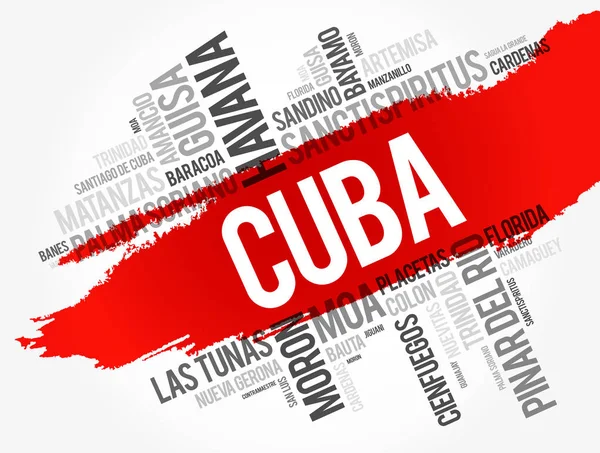 List of cities and towns in Cuba — Stock Vector