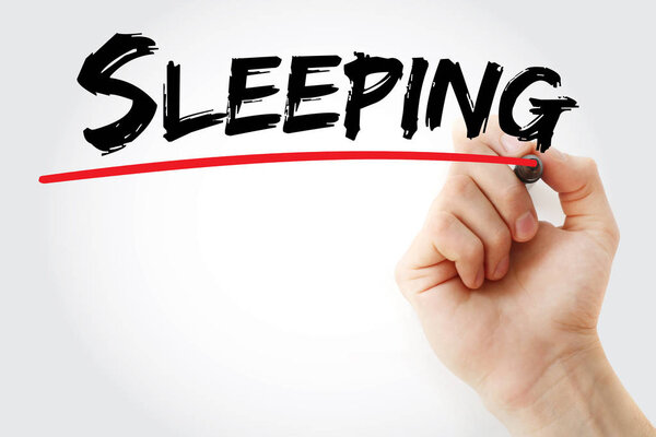 Sleeping text with marker