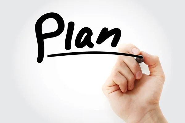 Plan text with marker, concept background — Stock Photo, Image