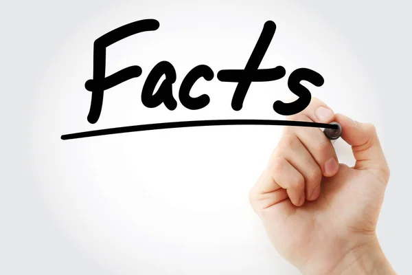 Facts text with marker — Stock Photo, Image