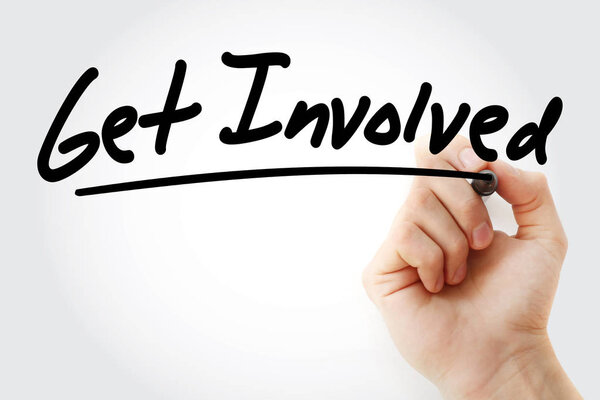 Get Involved text with marker