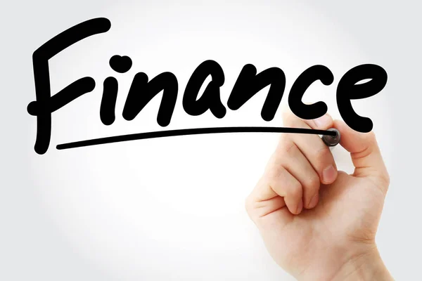 Finance text with marker — Stock Photo, Image