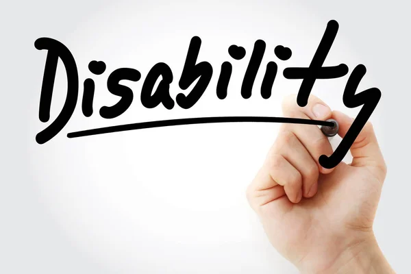 Disability text with marker — Stock Photo, Image