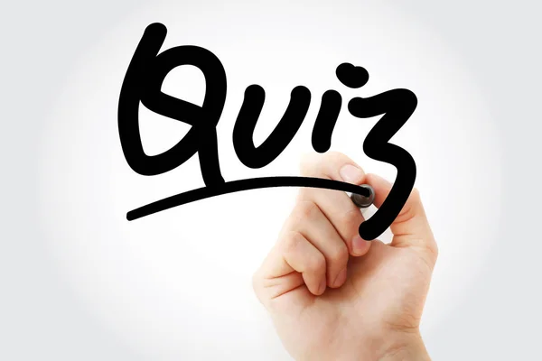 Quiz tekst met marker — Stockfoto