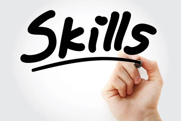 Skills text with marker — Stock Photo, Image