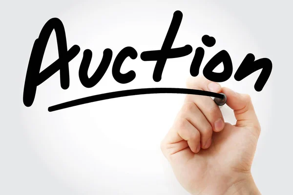 Auction text with marker — Stock Photo, Image